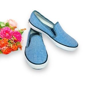 Sperry x Vineyard Vines Big Kids Chambray Seaside Slip-On Sneaker Size 4